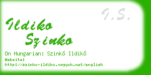 ildiko szinko business card